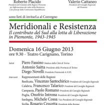 Conferenza stampa di presentazione del convegno “Meridionali e Resistenza. Il contributo del Sud alla lotta di Liberazione in Piemonte, 1943-1945”